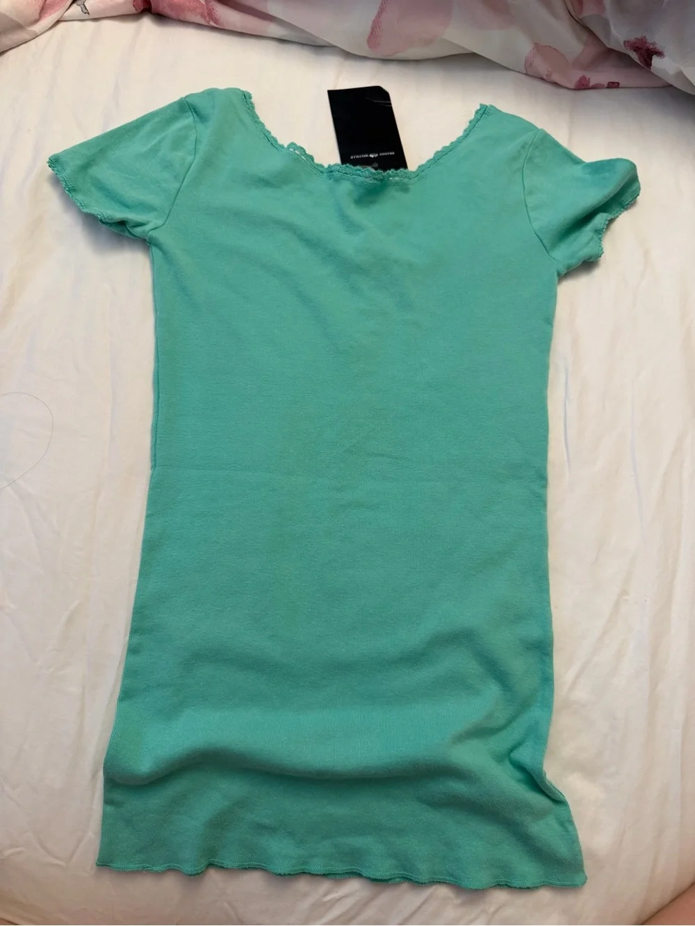 Brandy Melville Teal Talia V Neck Top